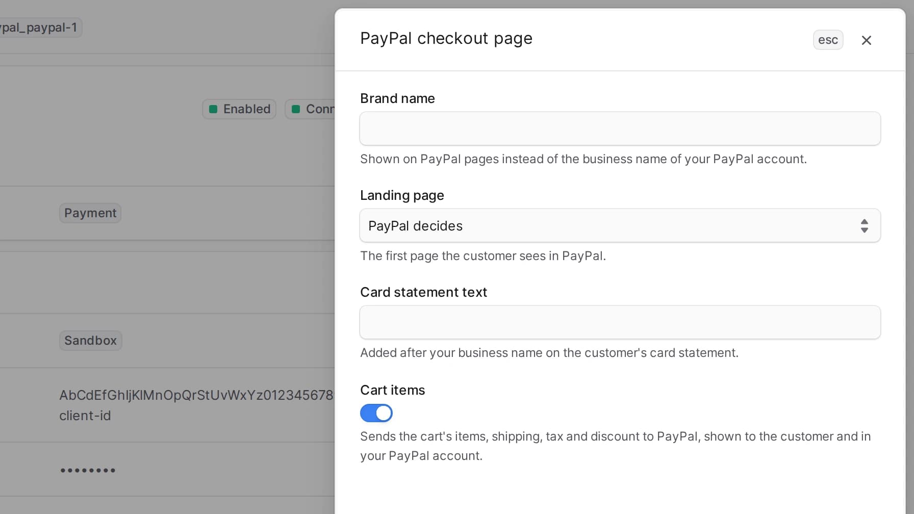Edit PayPal checkout page