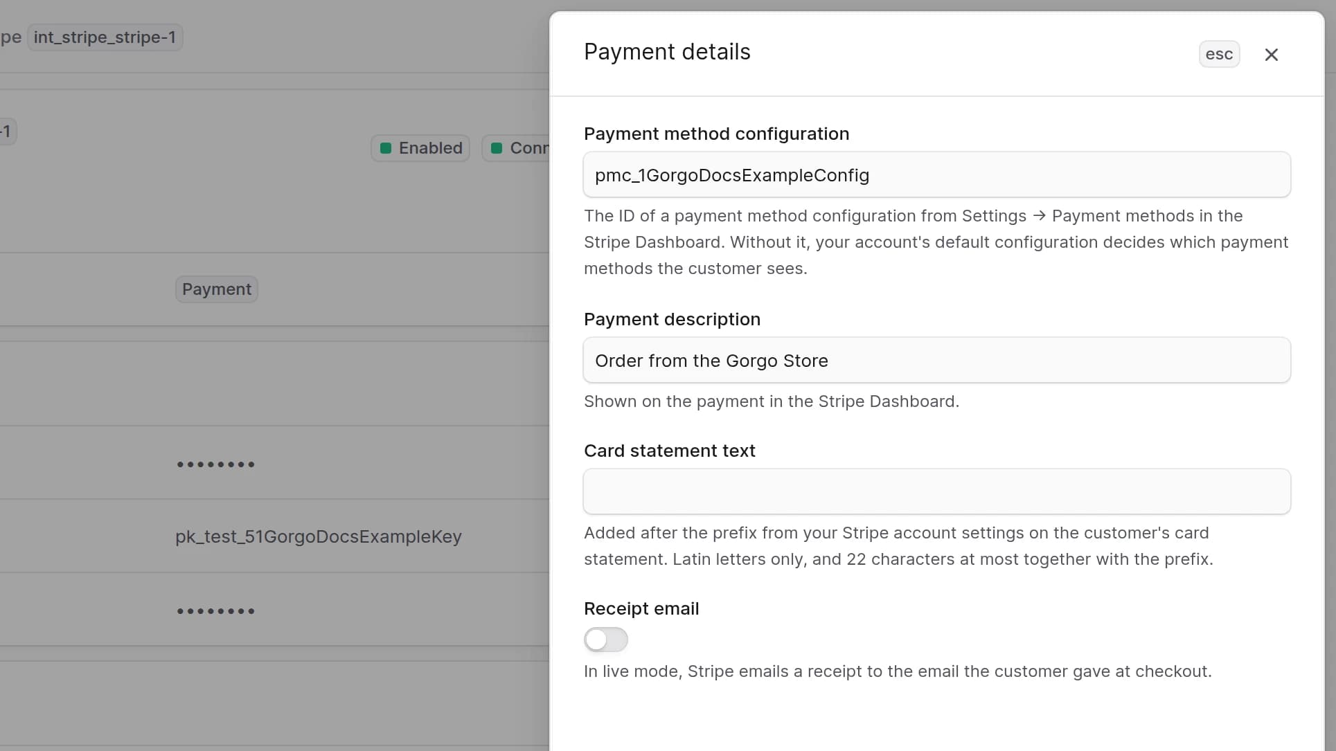 Edit Stripe payment details