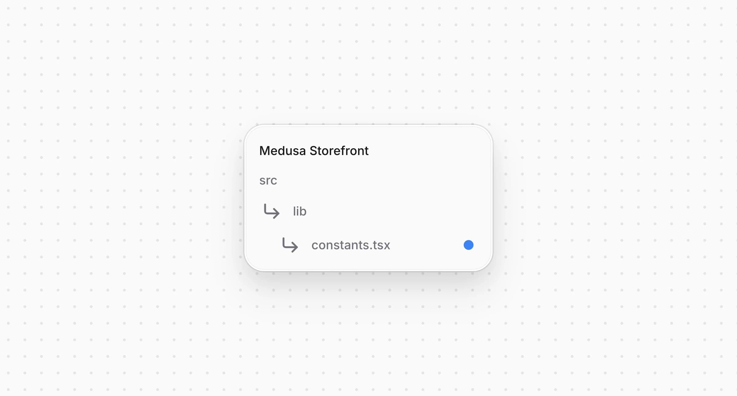 Directory structure in the Medusa Storefront after updating the file for constants