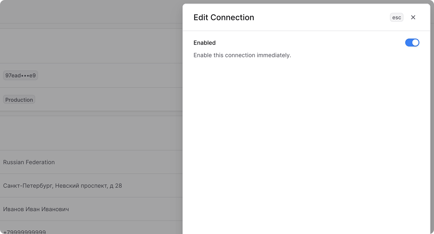 Edit ApiShip connection