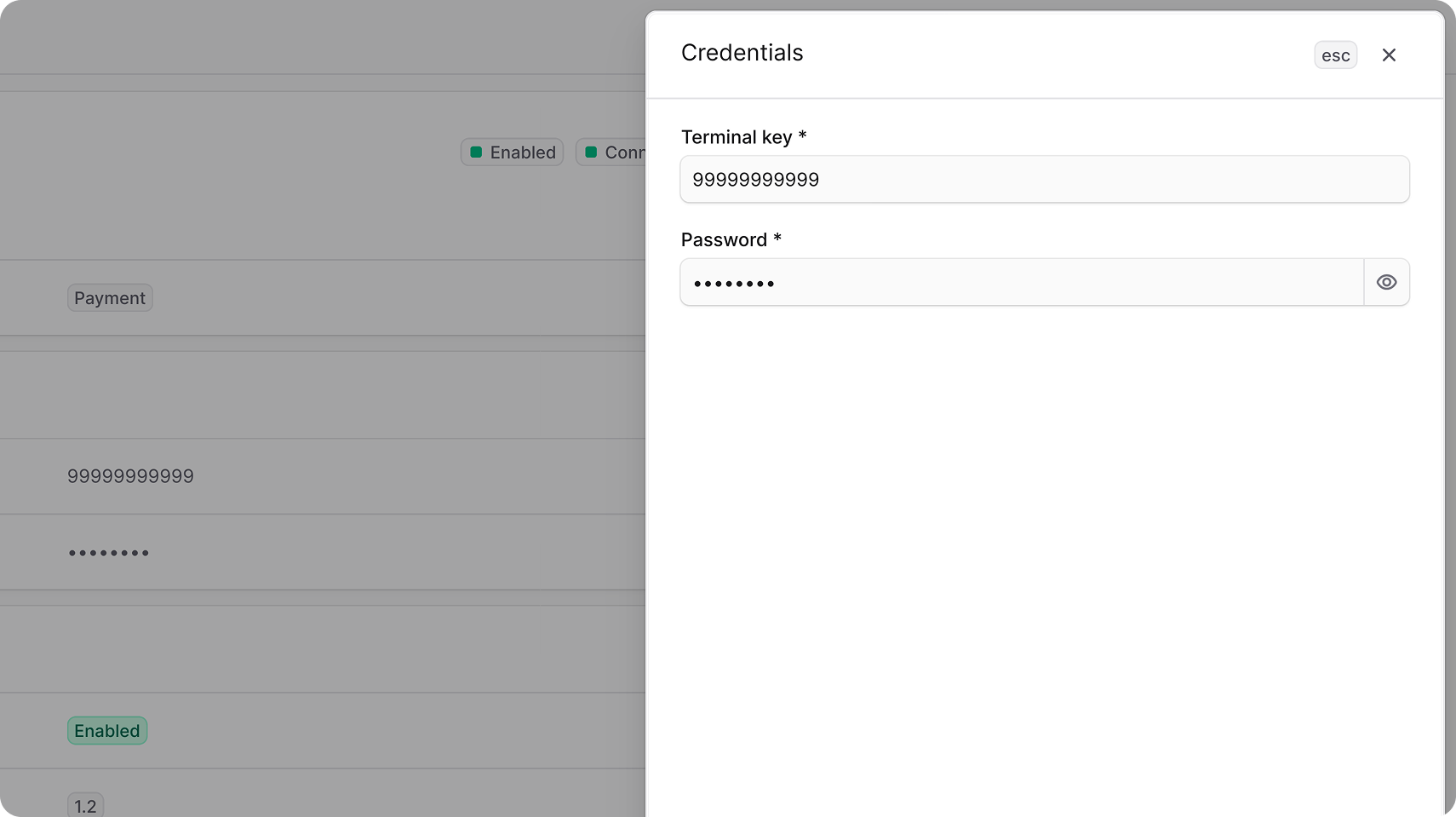 Edit T-Kassa credential details